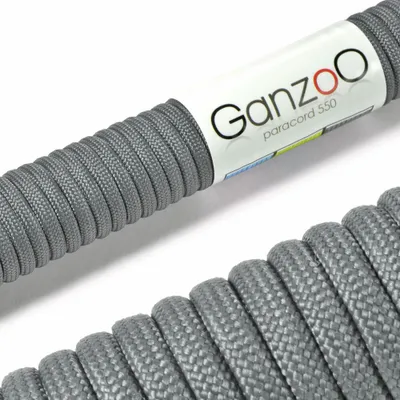 Image de Corde Paracord 550, 4 mm, type 3, nylon et polyester, idéale pour la fabrication de laisses, colliers et bracelets pour chiens, ainsi que pour le camping, la survie et les activités de plein air, corde polyvalente de 30 mètres à 7 brins, gris foncé