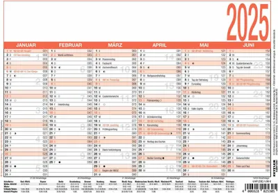 Produktbild von ZETTLER 602530 Tafelkalender - A5 quer, 6 Monate / 1 Seite, Karton