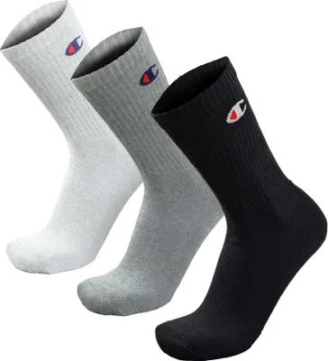 Produktbild von Champion Unisex Socken, 6 Paar - Crew Socken Basic Schwarz/Weiß/Grau EU 43-46