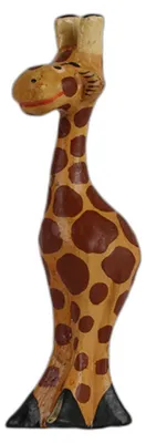 Produktbild von Holz Giraffe Holzschnitzerei Holzfigur bemalt Miniatur H:10cm