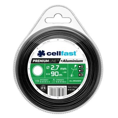 Obrázok produktu pre Prémiové lano vystužené hliníkovými časticami pre kosačky na trávu - kruhový profil 2,7 mm x 90 m Cellfast