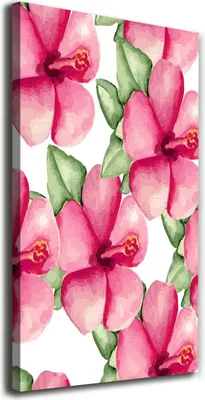 Produktbild von Tulup Leinwandbild® - 70x140cm - Wandkunst - Drucke auf Leinwand - Leinwanddruck - Wohnzimmer Wanddekoration XXL - Wohnung Deko Kunstdrucke - Blumen & Pflanzen - Rosa - Tropische Blumen