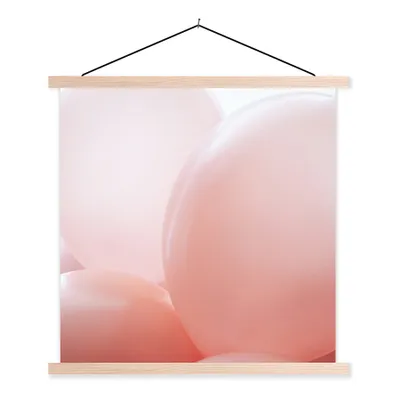 Produktbild von MuchoWow® Textilposter Ballon - Rosa - Pastell 120x120 cm mit holzfarbenen Rahmen - Textil-Poster