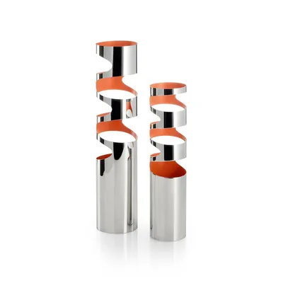Produktbild von PHILIPPI Edelstahlvase LOOM mit Innenlackierung Orange in zwei Größen, Auswahl:S - 31 (h) cm