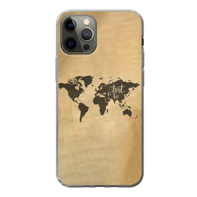 Produktbild von MuchoWow® Handyhülle Schutzhülle Hülle für iPhone 13 Pro Weltkarte - Karte - Sprichwörter Silikon Softcase Handy Hülle - Handy-Tasche