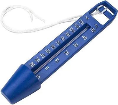 Imagen del producto de Termómetro para piscina - Medidor de agua - Mide la temperatura - Flotante - 24,8 cm de longitud - Azul