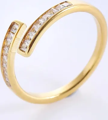 Produktbild von Offener eleganter Ring Gold Rosé oder Silber mit Edelsteinen US 6 Gold