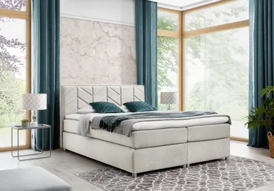 Produktbild von Polsterbett GALINA – 180x200, Beige + GRATIS Topper