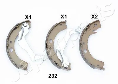Produktbild von JAPANPARTS GF-232AF Handbremsbeläge für TOYOTA COROLLA (ZZE12, NDE12, ZDE12) Handbremse
