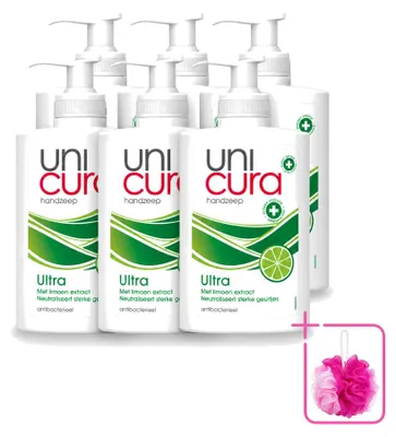 Produktbild von 6 x Unicura Ultra Flüssigseife - Pflegend - 250 ml - Sparpackung - 6 Stücke