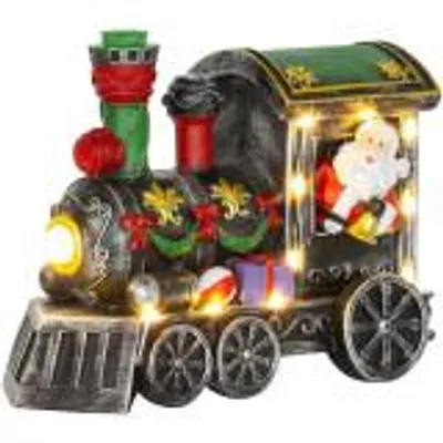 Image de Décoration MagicHome Noël, Locomotive de Noël avec Pere Noël, LED, 3xAA, intérieur