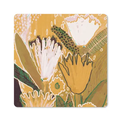 Produktbild von MuchoWow® Mauspad Mousepad Blumen - Gelb - Pflanzen 20x20 cm - Mousepads - Maus Mat - Pad - Mausunterlage - Desk Mat - Bureauartikeln
