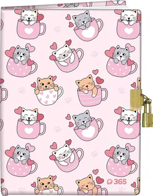 Obrázek produktu pro Památník se zámkem A5 13x18 cm čistý Cats