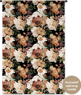 Produktbild von MuchoWow® Wandteppich Wandbehang Blumen - Pflanzen - Farbe 120x180 cm Tapisserie Dekoration Wandtuch - Schlafzimmer - Dekorationen für das Haus