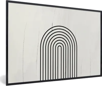 Produktbild von MuchoWow® Gerahmtes Poster Kunst - Design - Schwarz - Weiß 90x60 cm - Poster mit Schwarzem Bilderrahmen Wandposter Rahmen Foto Bilder - Fotorahmen - Foto-Plakat