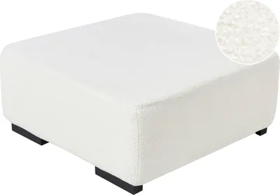 Obrázek produktu pro BELIANI Taburet čalouněná bílý buklé 80 x 80 x 35 cm čtvercový minimalistický moderní design