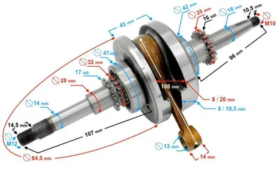Produktbild von Kurbelwelle für 4-Takt 50cc Roller