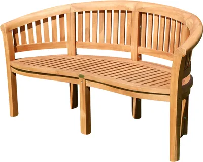 A wooden garden bench on a white background.