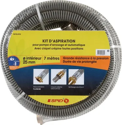 Produktbild von Absaugset für Pumpe, 25 mm Durchmesser, Messing, Länge 7 m, Artikelnummer 3025 - Dipra