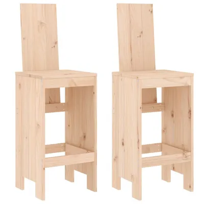 Produktbild von Barhocker 2 Stk. 40x42x120 cm Massivholz Kiefer