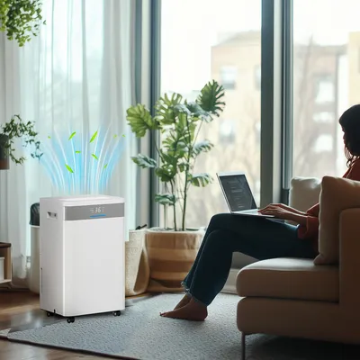 Produktbild von Luftentfeuchter 20 L/Tag, 330 W, Schlafmodus 38 dB, Timer 24 h, Weiß | 30,5 x 23,5 x 49,5 cm | bis 40 m²