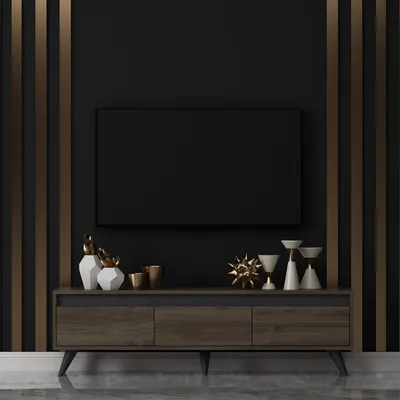 Produktbild von Skye Decor, Century - Walnut, TV-Ständer, 100 % MELAMINBESCHICHTETE SPANPLATTEN, Nussbaum, 150 x 30 x 45 cm