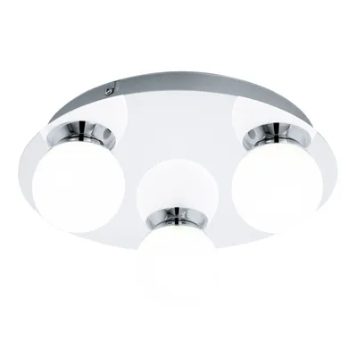 Produktbild von Runde LED Deckenleuchte Badleuchte 3 Flammig Opalglas Chrom IP44 Ø 29cm