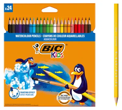 Immagine prodotto di BIC Pastelli ad acquerello Aquacouleur Kids, 24 colori