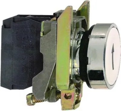 Produktbild von Schneider Electric XB4BA3341, Drucktasten-Schalter, Kabelgebunden, Zamak, Weiß, IP66, IP67, BV CSA DNV GL LROS (Lloyds register of shipping) RINA UL listed