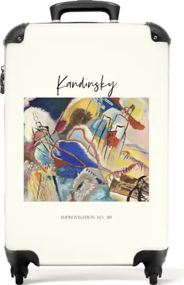 Produktbild von NoBoringSuitcases.com® Koffer Handgepäck Trolley Rollkoffer Kleine Reisekoffer mit 4 Rollen - Kunst - Kandinsky - Komposition - Farben - Vintage - Cabin Size < 55x40x23 cm & 55x40x20 cm - Fotokoffer - Kabinenkoffer - BoardgepäckHandgepäck Koffer 55x35x20 cm, 36L,