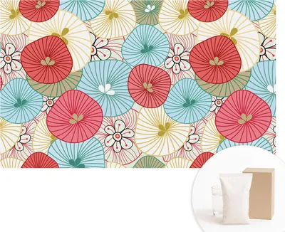 Produktbild von Fototapete - Wandbilder für Wohnzimmer - 416x254 - Dekorative Wandfolie - Modernes Design für Wanddekoration - Tapeten für Innenräume - Blumenmuster