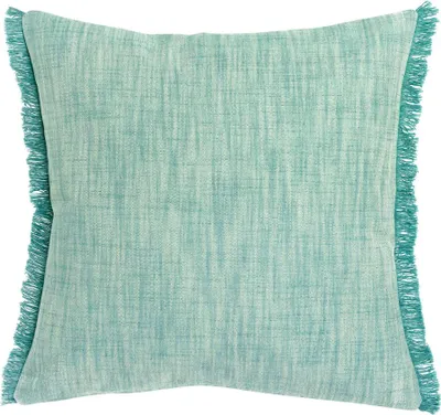 Produktbild von Winkler Kissenhülle JET 45 x 45 cm mit Fransen 100% Baumwolle einfarbig , Farbauswahl::smaragdrün