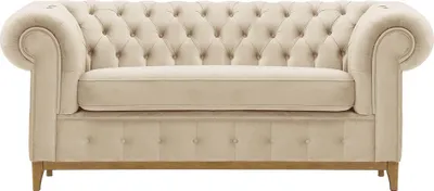 Produktbild von Zweisitzer-Sofa Chesterfield Grand - hellbeige - Velluto 2