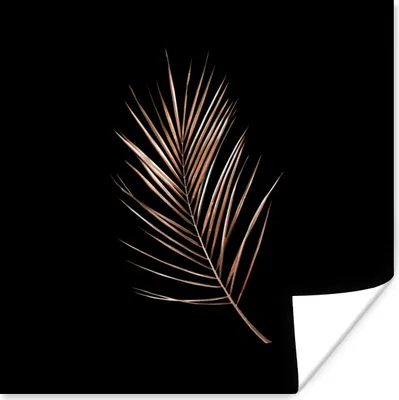 Produktbild von MuchoWow® Poster Gold - Zweig - Blatt 100x100 cm - Babyzimmer