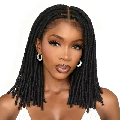 Imagen del producto de SolidKeus - Peluca de rastas de 35 cm para mujer, con doble encaje