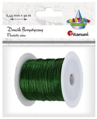 Image de Fil métallique pour fleuriste 0,45 mm x 30 m, vert - Titanum