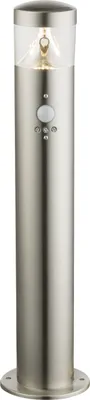 Produktbild von Globo Lighting Außenleuchte Edelstahl, Kunststoff klar, Sensor inkl., IP44, ø: 118mm, H: 500mm, inkl. LED 7W 230V, 600lm Source, 450lm Output, 3000K