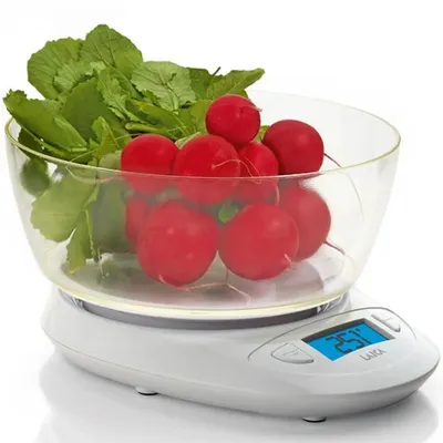 Obrázok produktu pre Laica KS1019, Elektronická kuchynská váha, 5 kg, 1 g, Biela, Na pracovnú dosku, Tlačidlá