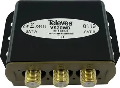 Produktbild von Televes VS20WD, Kabelkombinierer, 950 - 2150 MHz, Grau, 1 Stück(e), F, 85 mm