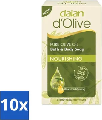 Produktbild von Dalan d'Olive - Reine Olivenölseife - 200 Gramm - 1 Seifentablette - Vorteilspack - 10 Stücke