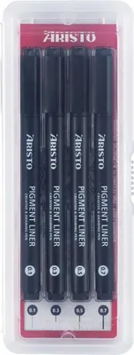 Image de Aristo Pigment Liner, set de 4, épaisseurs 0,1/0,3/0,5/0,7 mm