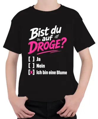 Immagine prodotto di Sei drogato? Maglietta per bambini, colore nero, taglia 140, con scritta divertente e sarcastica