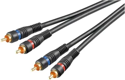 Immagine prodotto di Cavo stereo, 2 connettori RCA (cinch), schermatura doppia, lunghezza 3 metri