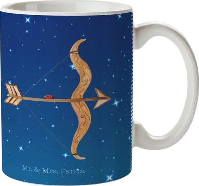 Produktbild von Mr. & Mrs. Panda Plastikbecher Sternzeichen Schütze - Sternenhimmel Blau - Geschenk, Camping Tasse, Kinderbecher, Trinklernbecher, Pott, Geburtstag November, Schützenfest