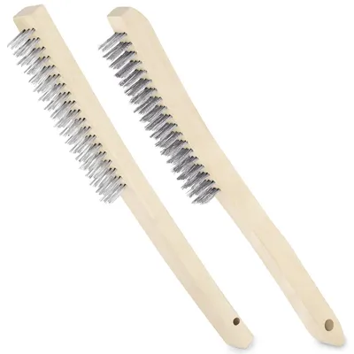 Drahtbürsten-Set 2 Stück 35 cm Edelstahl/Kohlenstoffstahl