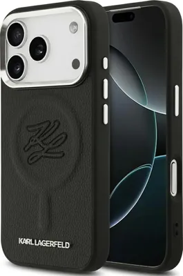 Obrázok produktu pre KARL LAGERFELD puzdro vhodné pre IPHONE 17 Pro kompatibilné s MagSafe KLHMP17LPGFKLRDK (PU W/ Initial & Metal Logo) čierne