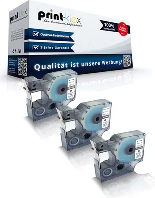 Produktbild von 3x Kompatible Schriftbänder für Dymo D1 40913 1000 Plus 2000 3500 5500 Labelmaker 4500 Pocket Labelmanager 100 Labelmanager 100 Plus S0720590 9 mmx7 m Schwarz/Weiss Office Plus Serie