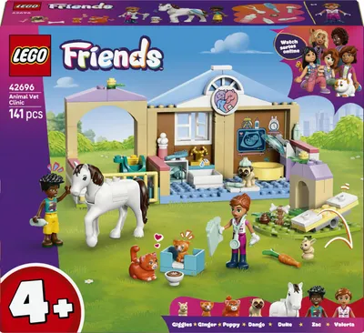 Immagine prodotto di LEGO Friends Animal Clinic - Giocattolo educativo con stalla per cavalli, 2 mini bambole, cane, coniglio e gatto e accessori - Regalo di compleanno per bambine dai 4 anni in su - 42696