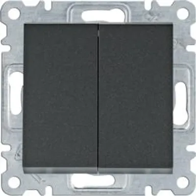 Produktbild von HAGER lumina Doppel-Wechselschalter schwarz WL0053