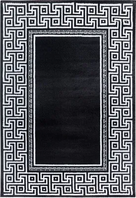Produktbild von Kurzflor Teppich Paolo rechteckig, Farbe: Schwarz, Größe:200x290 cm